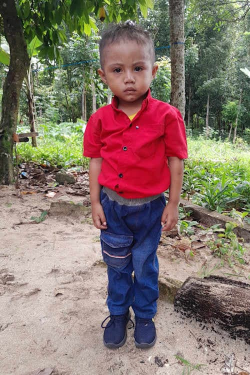 An unsponsored boy named Jeson from Indonesia who has waited 415 days for a sponsor.