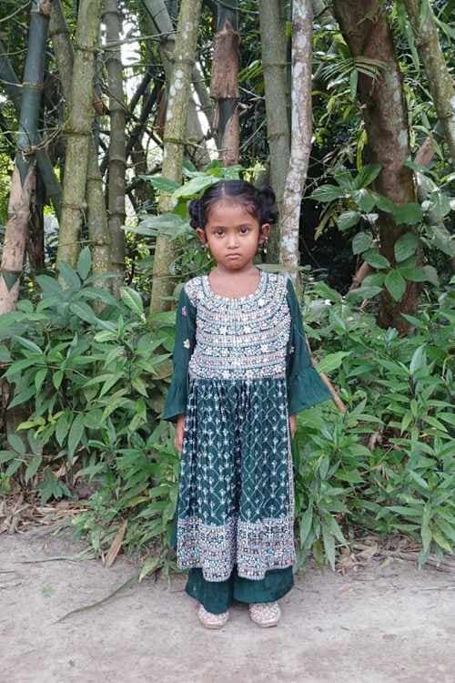 An unsponsored girl named Sabila from Bangladesh who is vulnerable to exploitation and has waited 507 days for a sponsor.