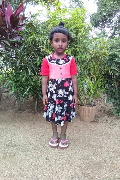 An unsponsored girl named Anikka from Sri Lanka who has waited 613 days for a sponsor.