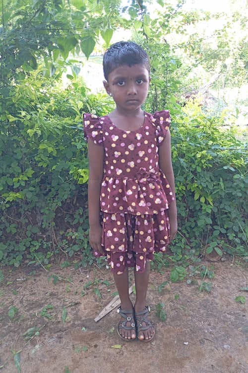 An unsponsored girl named Mathu from Sri Lanka who has waited 610 days for a sponsor.