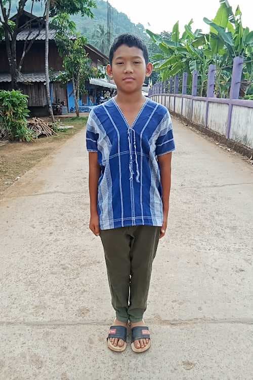 An unsponsored boy named Thirawat from Thailand who has waited 101 days for a sponsor.