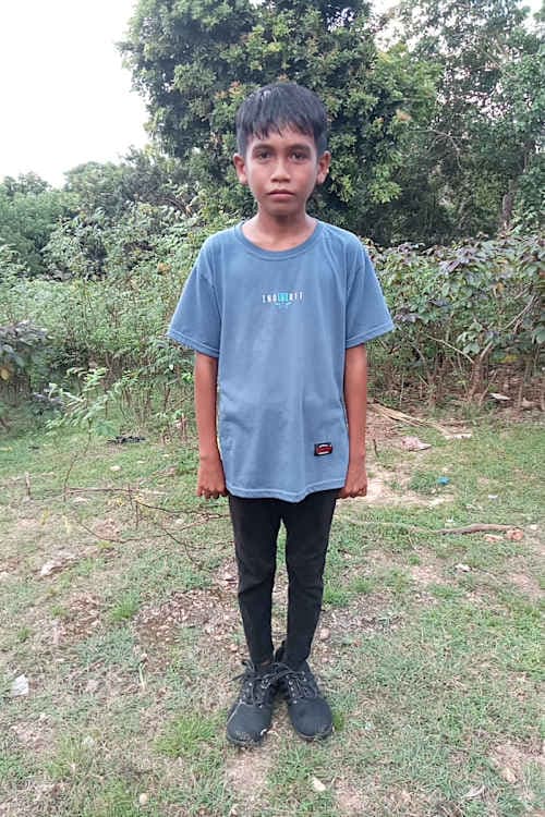 An unsponsored boy named Blend from Indonesia who has waited 519 days for a sponsor.