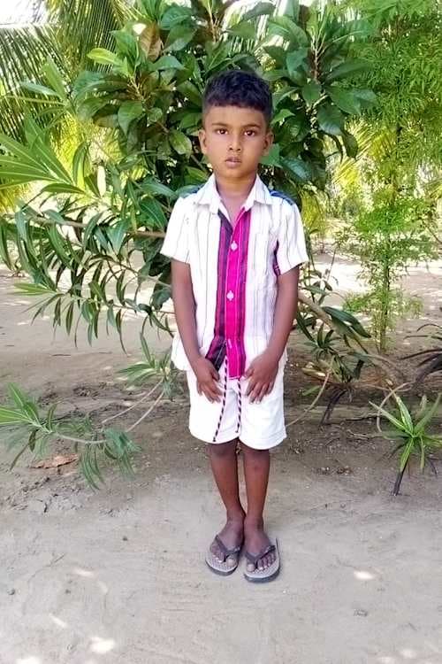 An unsponsored boy named Sachin from Sri Lanka who has waited 367 days for a sponsor.