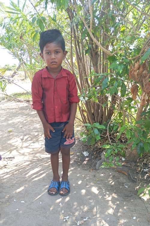 An unsponsored boy named Aathi from Sri Lanka who has waited 367 days for a sponsor.