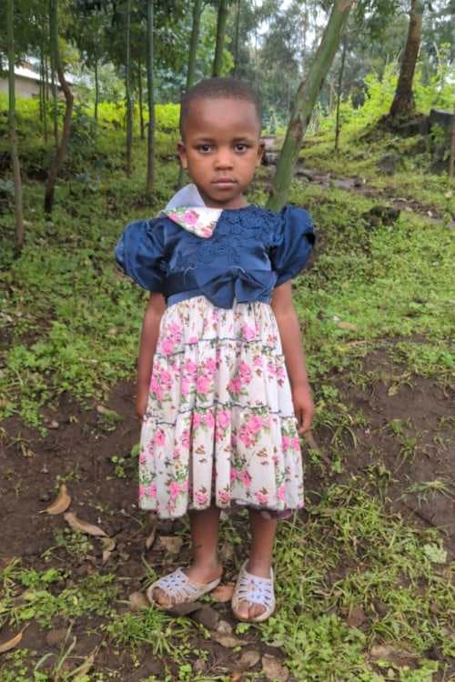 An unsponsored girl named Germaine from Rwanda who lives in an AIDS-affected area, is vulnerable to exploitation and has waited 384 days for a sponsor.
