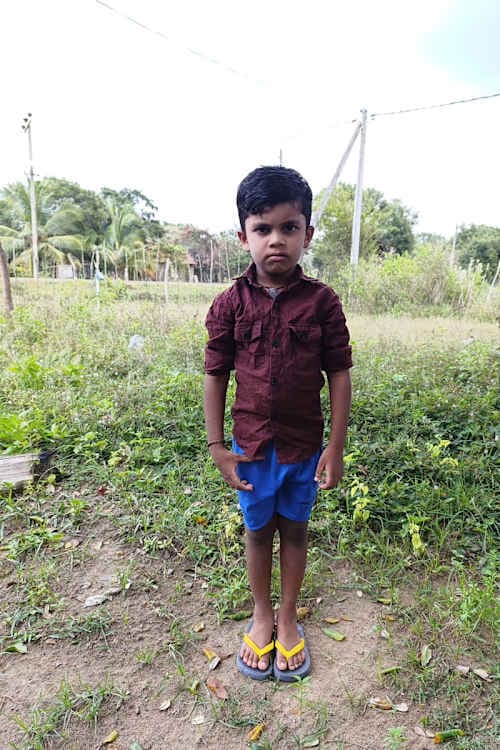 An unsponsored boy named Varun from Sri Lanka who has waited 422 days for a sponsor.