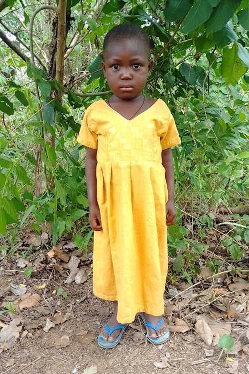 An unsponsored girl named Izaledou from Togo who lives in an AIDS-affected area, is vulnerable to exploitation and has waited 350 days for a sponsor.