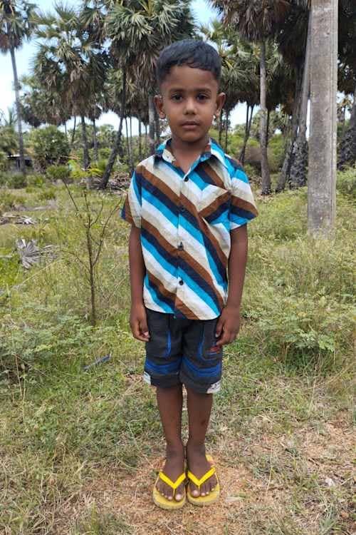 An unsponsored boy named Misain from Sri Lanka who has waited 466 days for a sponsor.