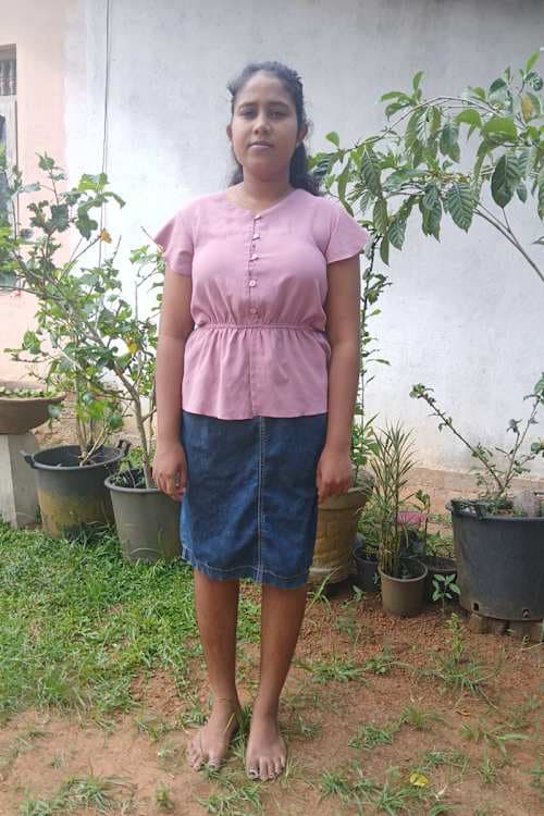 An unsponsored girl named Sneha from Sri Lanka who has waited 174 days for a sponsor.