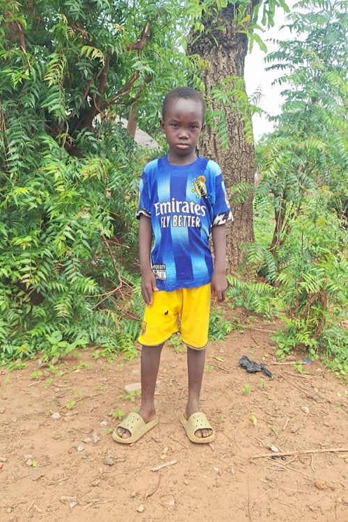 An unsponsored boy named Haruna from Ghana who lives in an AIDS-affected area and has waited 331 days for a sponsor.