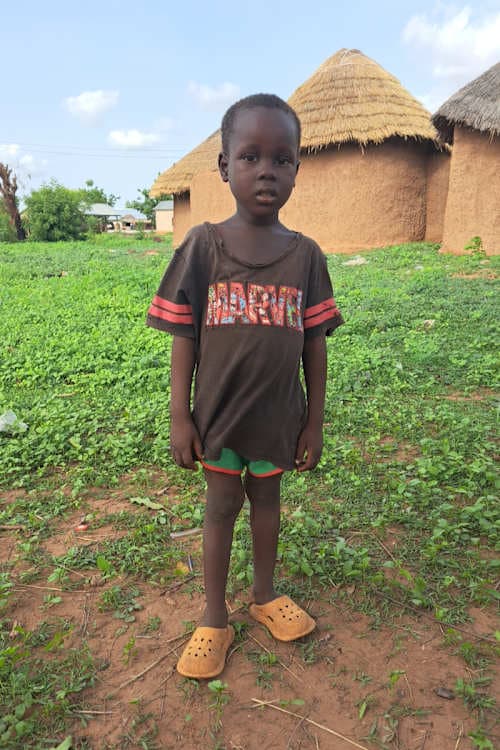 An unsponsored boy named Abdul Salam from Ghana who lives in an AIDS-affected area and has waited 322 days for a sponsor.