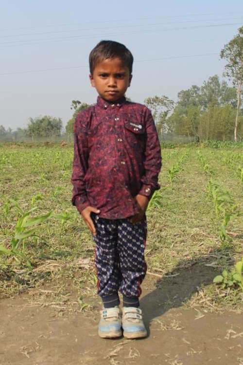 An unsponsored boy named Joy from Bangladesh who is vulnerable to exploitation and has waited 540 days for a sponsor.