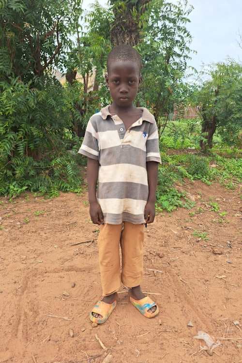 An unsponsored boy named Ramadan from Ghana who lives in an AIDS-affected area and has waited 323 days for a sponsor.