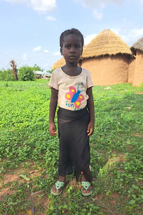 An unsponsored girl named Radia from Ghana who lives in an AIDS-affected area and has waited 322 days for a sponsor.