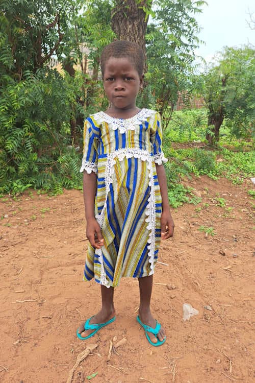 An unsponsored girl named Fuseina from Ghana who lives in an AIDS-affected area and has waited 349 days for a sponsor.