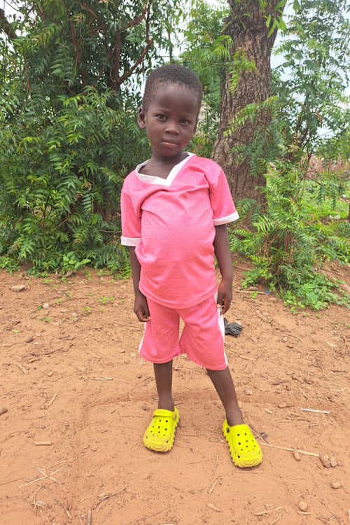 An unsponsored boy named Musah from Ghana who lives in an AIDS-affected area and has waited 323 days for a sponsor.