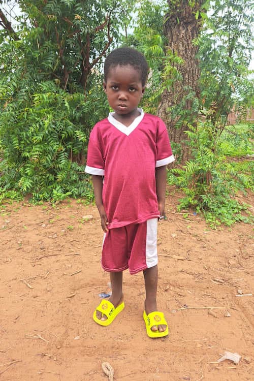 An unsponsored boy named Toufiq from Ghana who lives in an AIDS-affected area and has waited 347 days for a sponsor.