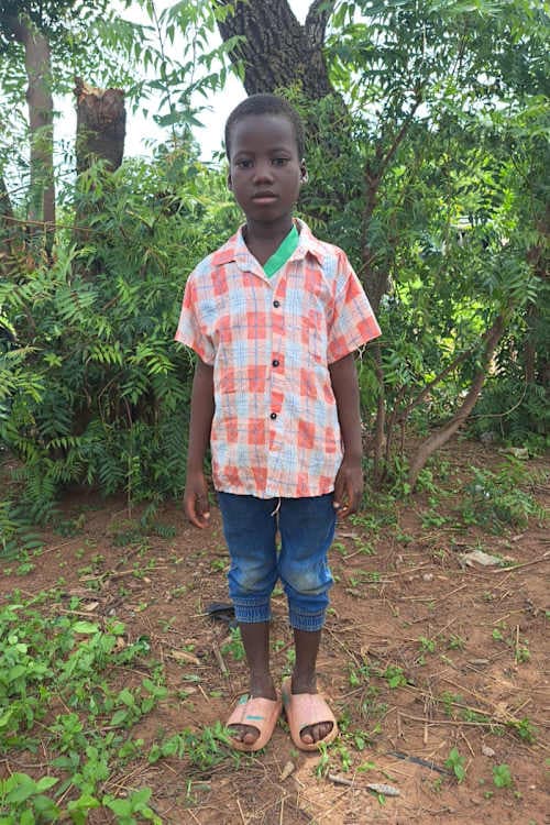 An unsponsored boy named Ibrahim from Ghana who lives in an AIDS-affected area and has waited 331 days for a sponsor.