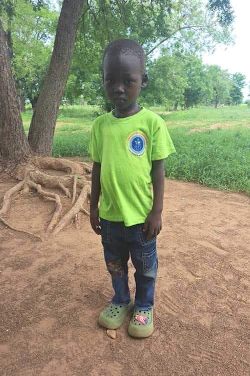 An unsponsored boy named Wumbornaan from Ghana who lives in an AIDS-affected area and has waited 322 days for a sponsor.