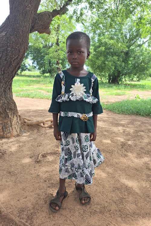 An unsponsored girl named Neina from Ghana who lives in an AIDS-affected area and has waited 322 days for a sponsor.