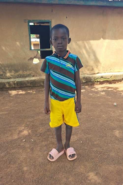 An unsponsored boy named Magnaba from Ghana who lives in an AIDS-affected area and has waited 340 days for a sponsor.