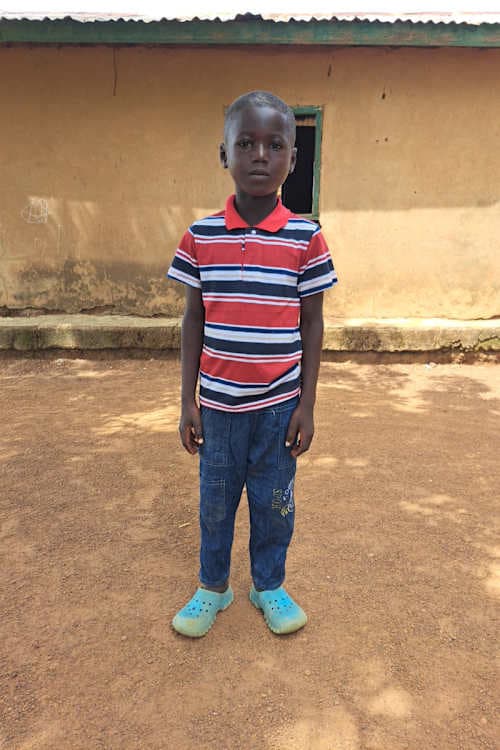 An unsponsored boy named Nsando from Ghana who lives in an AIDS-affected area and has waited 339 days for a sponsor.