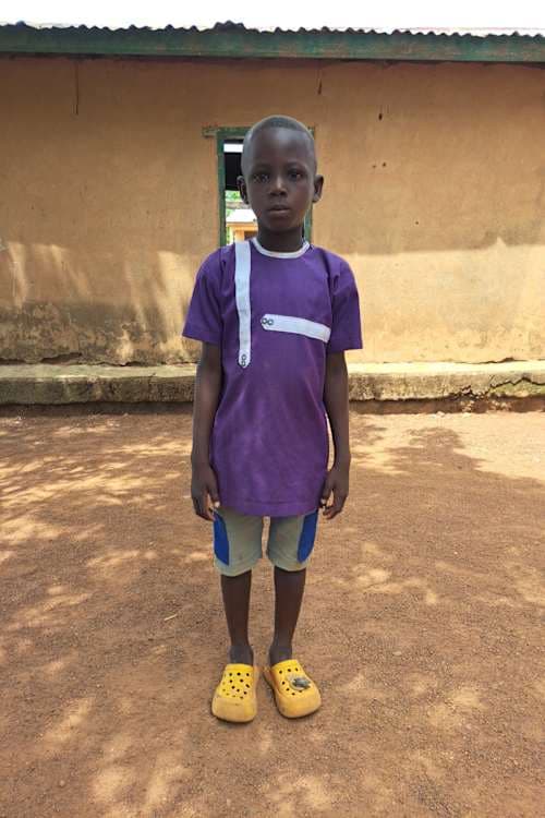 An unsponsored boy named Edmond from Ghana who lives in an AIDS-affected area and has waited 340 days for a sponsor.