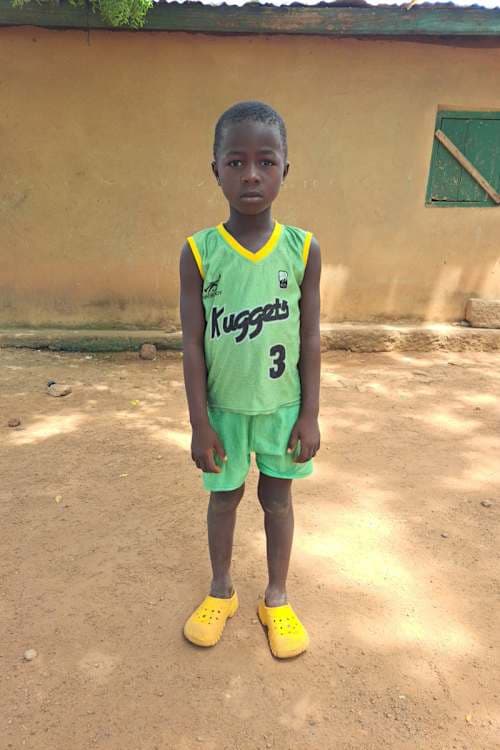 An unsponsored boy named Maabiinba from Ghana who lives in an AIDS-affected area and has waited 340 days for a sponsor.