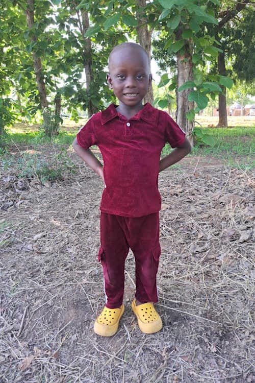 An unsponsored boy named Nakoja from Ghana who lives in an AIDS-affected area and has waited 425 days for a sponsor.