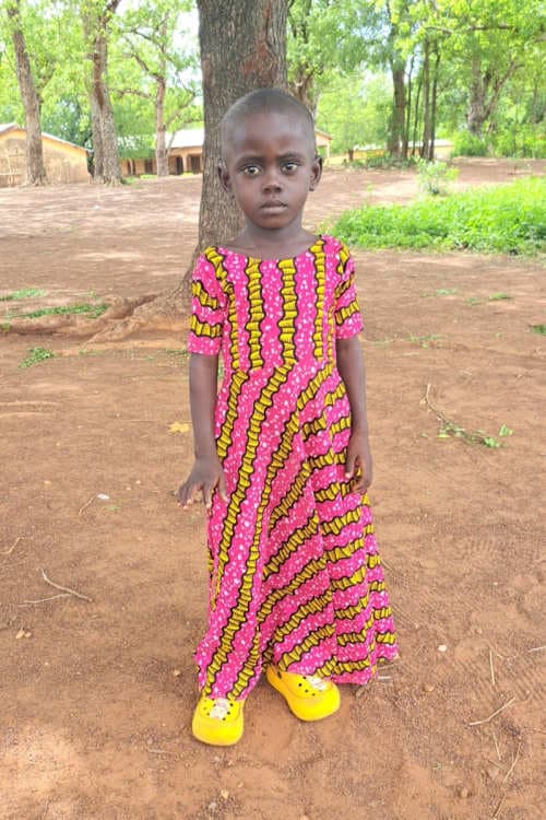 An unsponsored girl named Ntekpatibor from Ghana who lives in an AIDS-affected area and has waited 324 days for a sponsor.