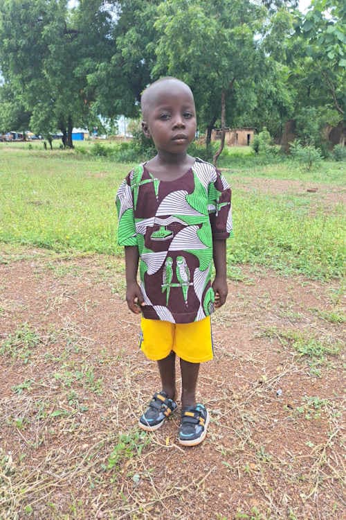 An unsponsored boy named Baakile from Ghana who lives in an AIDS-affected area and has waited 432 days for a sponsor.