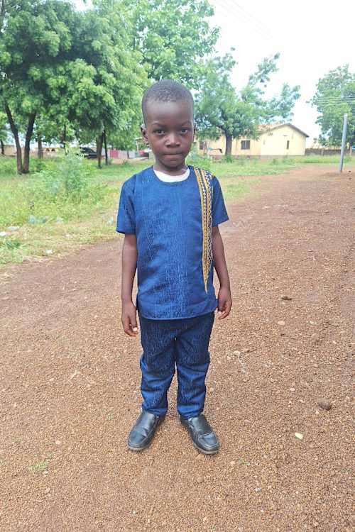 An unsponsored boy named Uwumborayun from Ghana who lives in an AIDS-affected area and has waited 336 days for a sponsor.