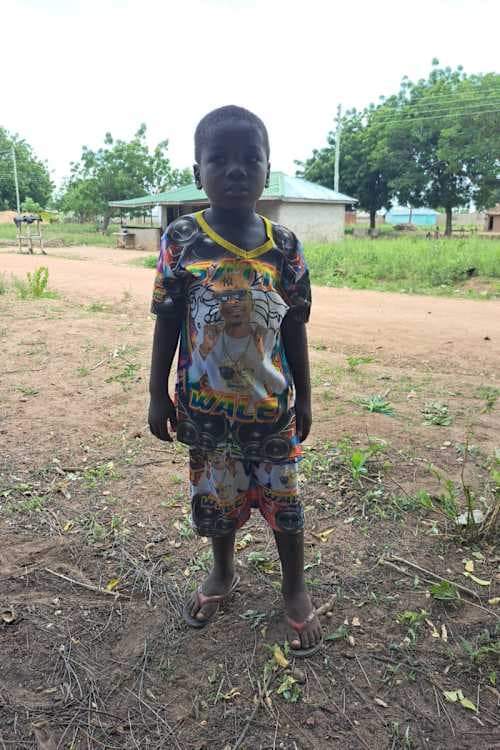 An unsponsored boy named Ujayan from Ghana who lives in an AIDS-affected area and has waited 334 days for a sponsor.