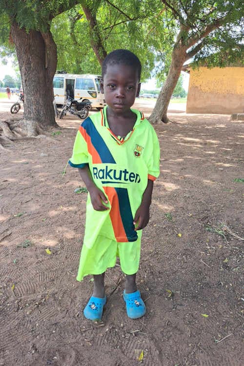 An unsponsored boy named Jabaab from Ghana who lives in an AIDS-affected area and has waited 335 days for a sponsor.