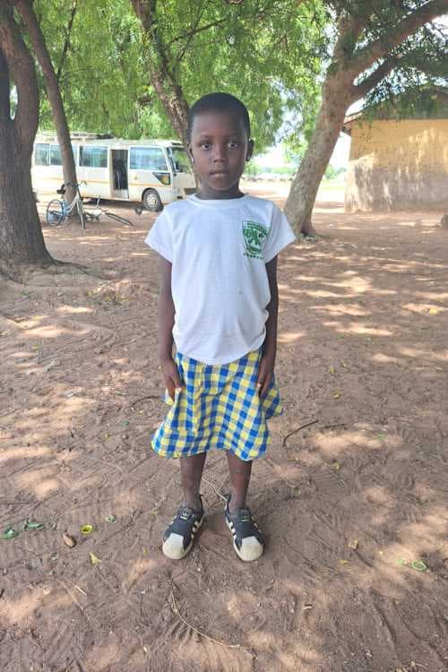 An unsponsored girl named Majotiba from Ghana who lives in an AIDS-affected area and has waited 342 days for a sponsor.