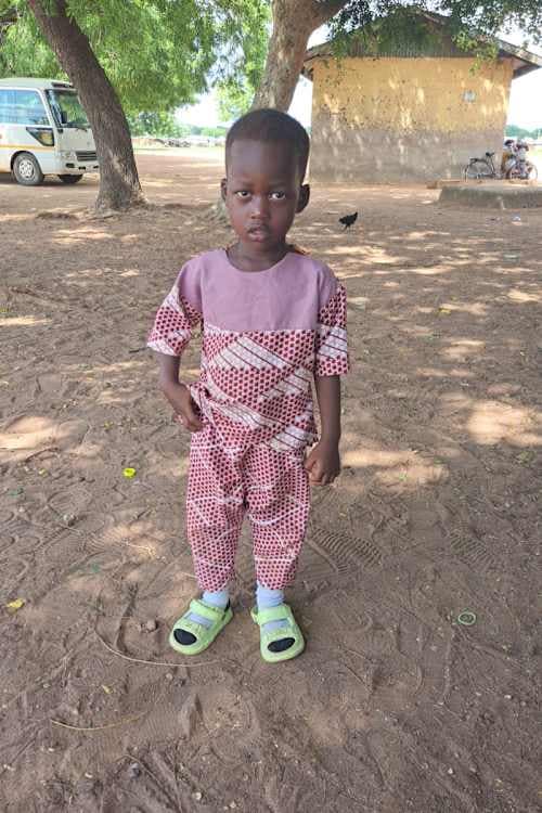 An unsponsored boy named Niyabicha from Ghana who lives in an AIDS-affected area and has waited 335 days for a sponsor.