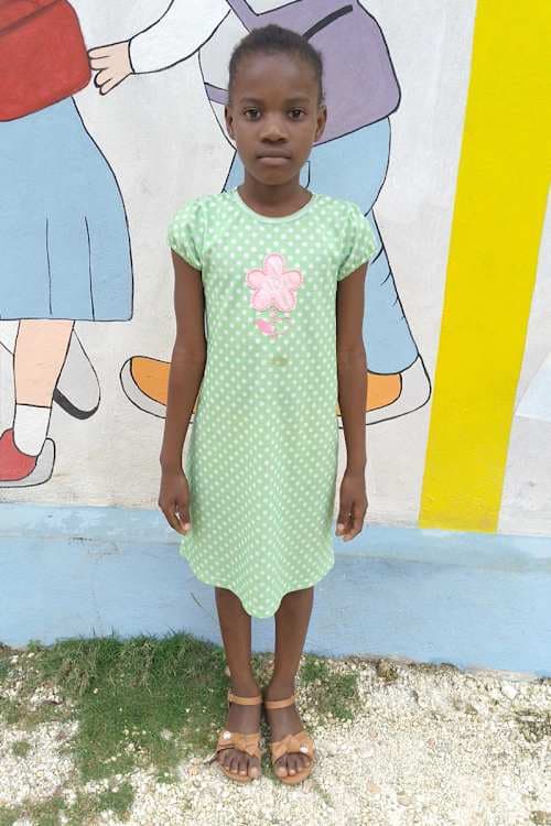 An unsponsored girl named Wisguerline from Haiti who is vulnerable to exploitation and has waited 632 days for a sponsor.