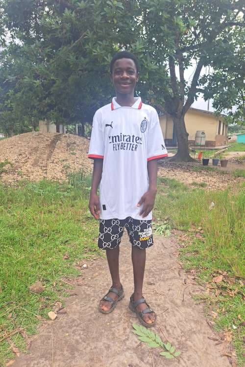An unsponsored boy named Kobina from Ghana who lives in an AIDS-affected area and has waited 492 days for a sponsor.