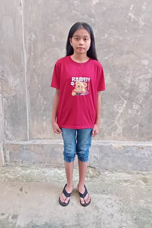 An unsponsored girl named Anggie from Indonesia who has waited 526 days for a sponsor.