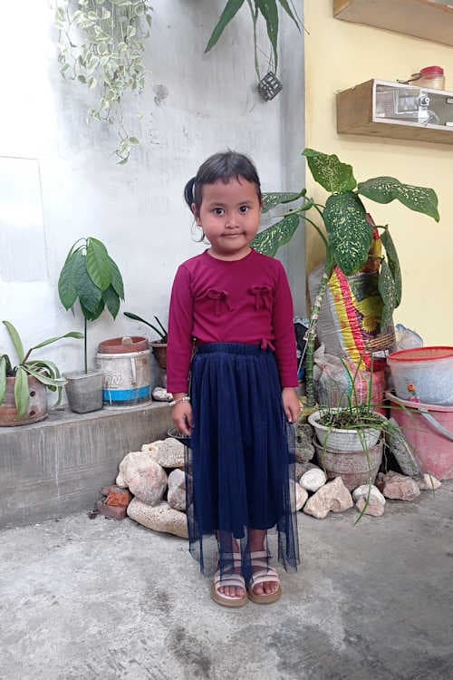 An unsponsored girl named Ayra from Indonesia who has waited 427 days for a sponsor.
