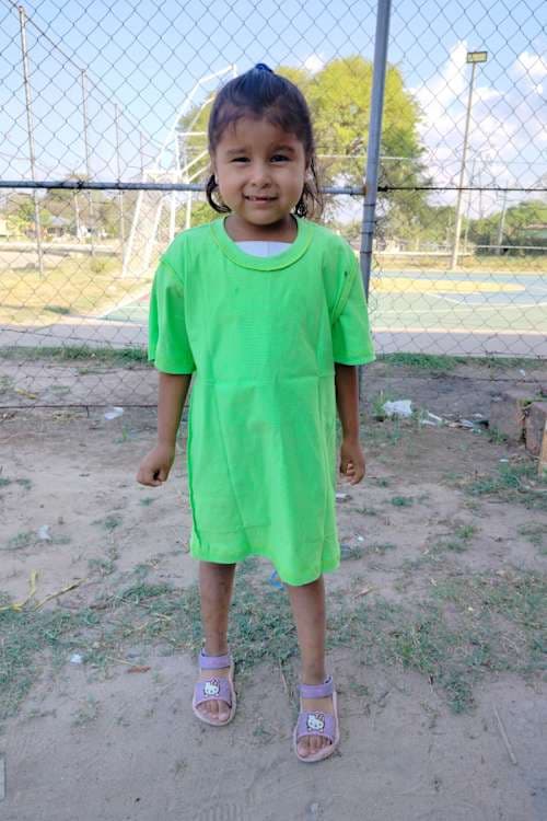 An unsponsored girl named Rianna from Bolivia who has waited 563 days for a sponsor.