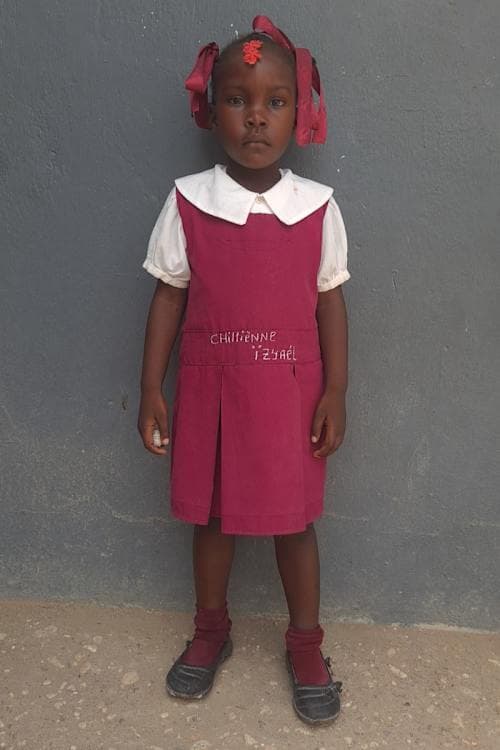 An unsponsored girl named Chilienne from Haiti who is vulnerable to exploitation and has waited 810 days for a sponsor.
