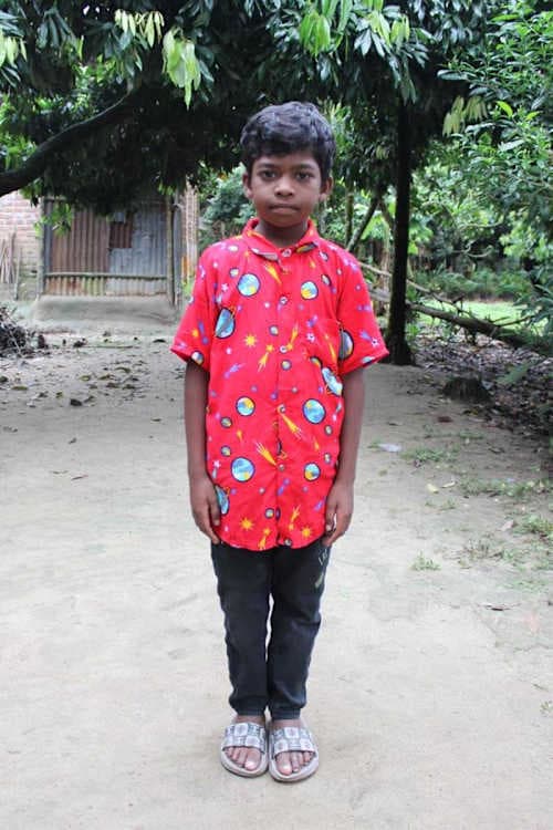 An unsponsored boy named Sayon from Bangladesh who is vulnerable to exploitation and has waited 486 days for a sponsor.