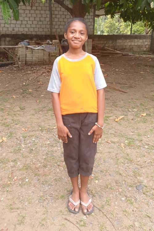 An unsponsored girl named Magdalena from Indonesia who has waited 516 days for a sponsor.