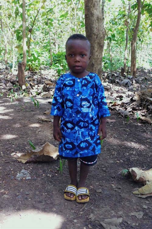 An unsponsored boy named Segla from Togo who lives in an AIDS-affected area, is vulnerable to exploitation and has waited 259 days for a sponsor.