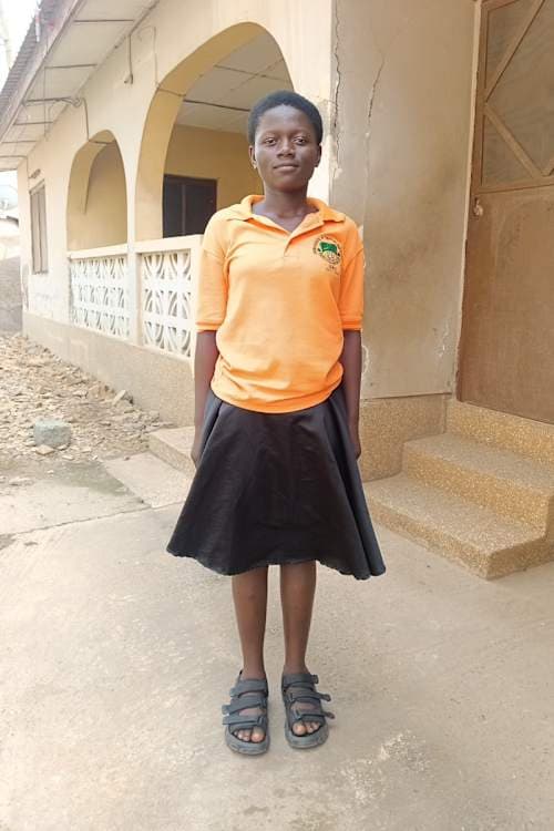 An unsponsored girl named Jennifer from Ghana who lives in an AIDS-affected area and has waited 491 days for a sponsor.
