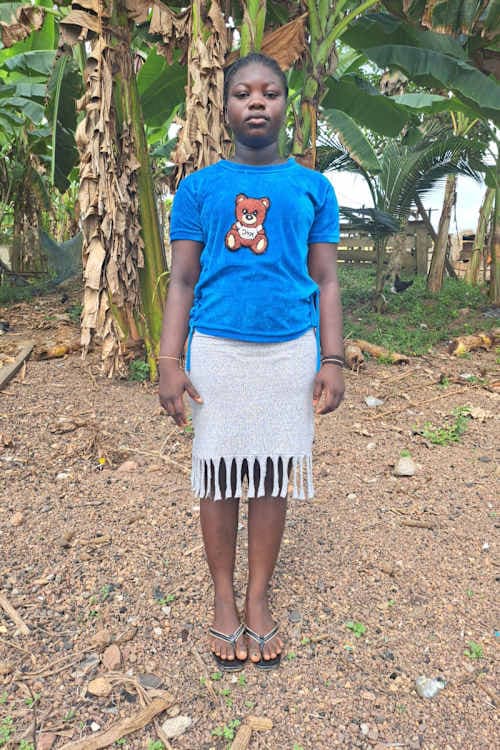 An unsponsored girl named Gifty from Ghana who lives in an AIDS-affected area and has waited 468 days for a sponsor.