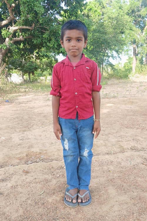 An unsponsored boy named Thuvishan from Sri Lanka who has waited 498 days for a sponsor.
