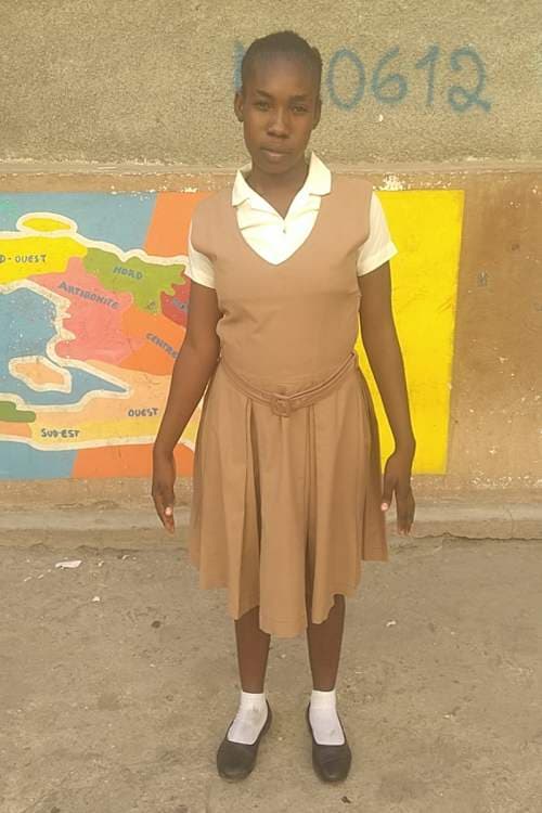 An unsponsored girl named Nyfcar from Haiti who is vulnerable to exploitation and has waited 636 days for a sponsor.