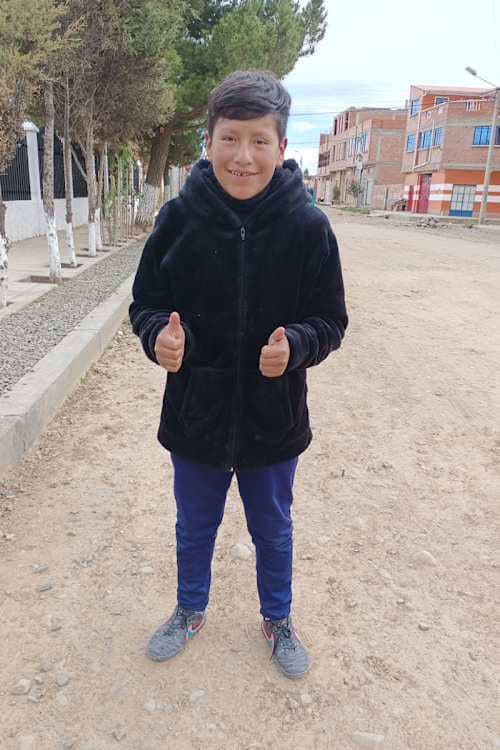 An unsponsored boy named Felix from Bolivia who has waited 618 days for a sponsor.